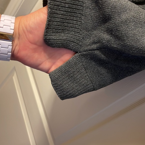 Whit and grey colour block tunic length sweater - Picture 6 of 7